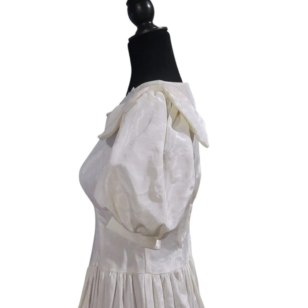Gunne Sax Vintage 70s White Prairie Cottagecore Dress Size XS COTTAGECORE - Picture 5 of 7